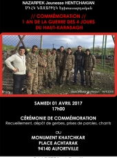 Commémoration : 1 an de la guerre des 4 jours du Haut-Karabagh